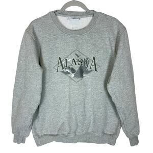 Princess‎ Cruises Sweatshirt Men's Large Gray Alaska Fleece Lined Long Sleeve